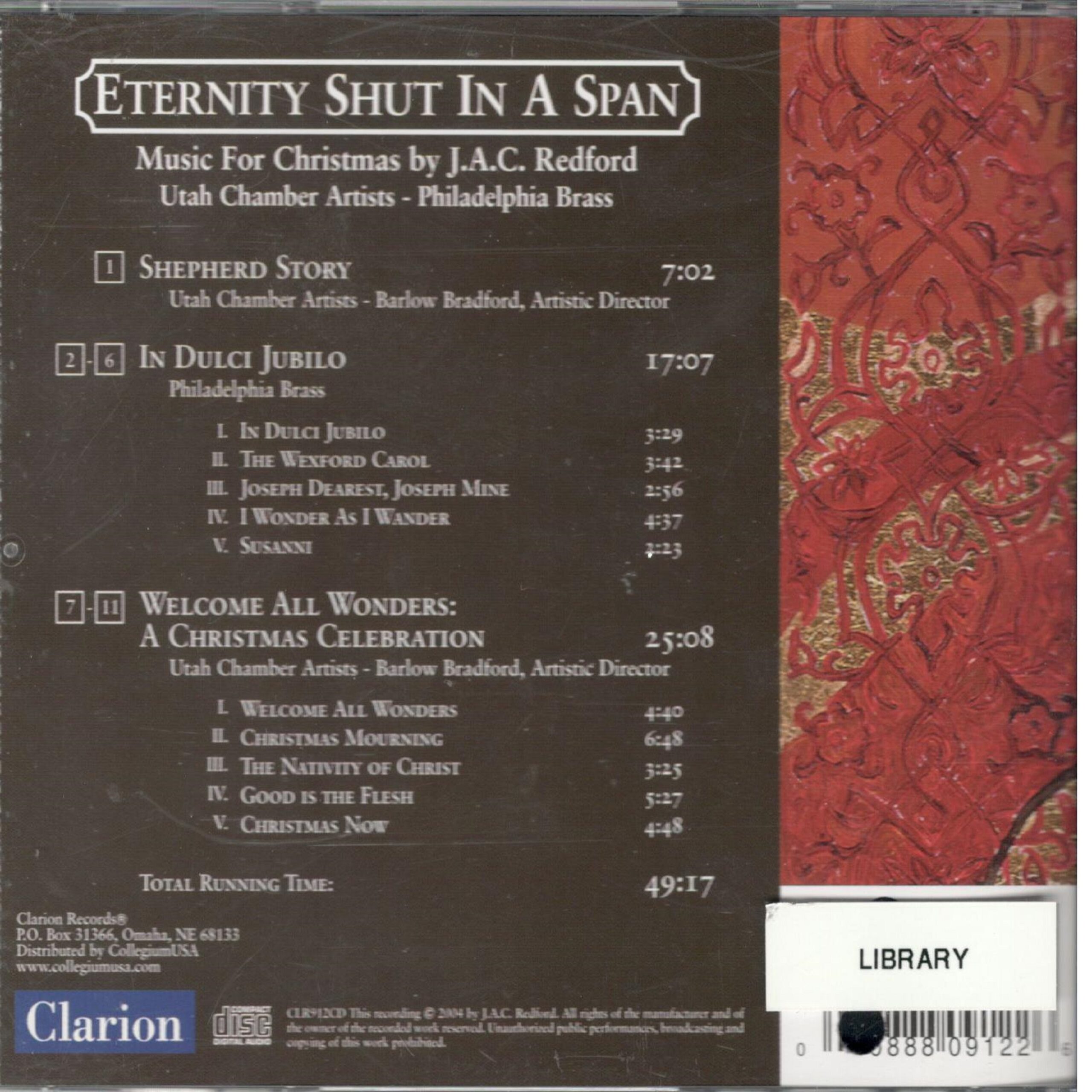 Eternity Shut in a Span: Music for Christmas by J.A.C. Redford - Image 2