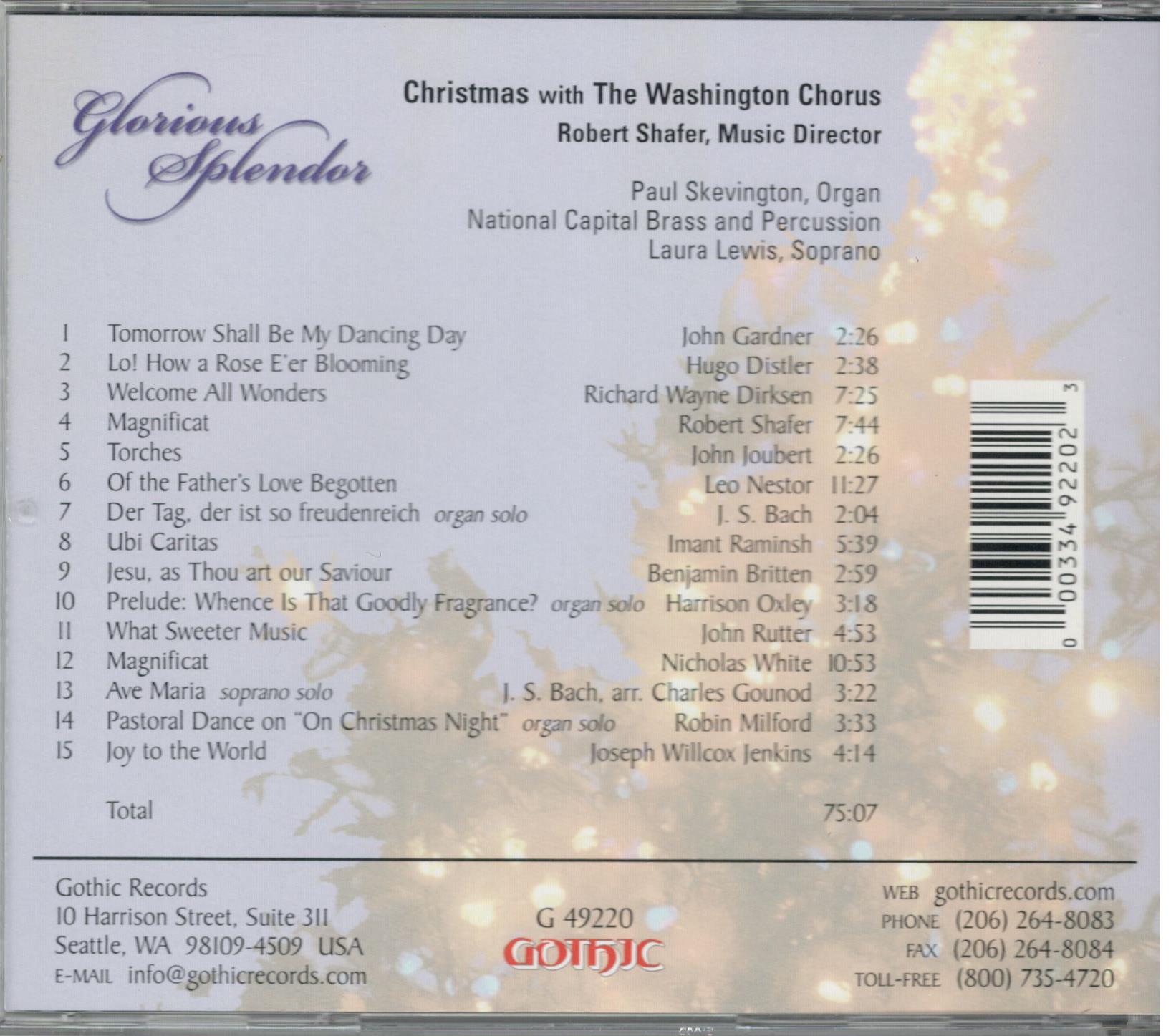 Glorious Splendor: Christmas With the Washington Chorus - Image 2