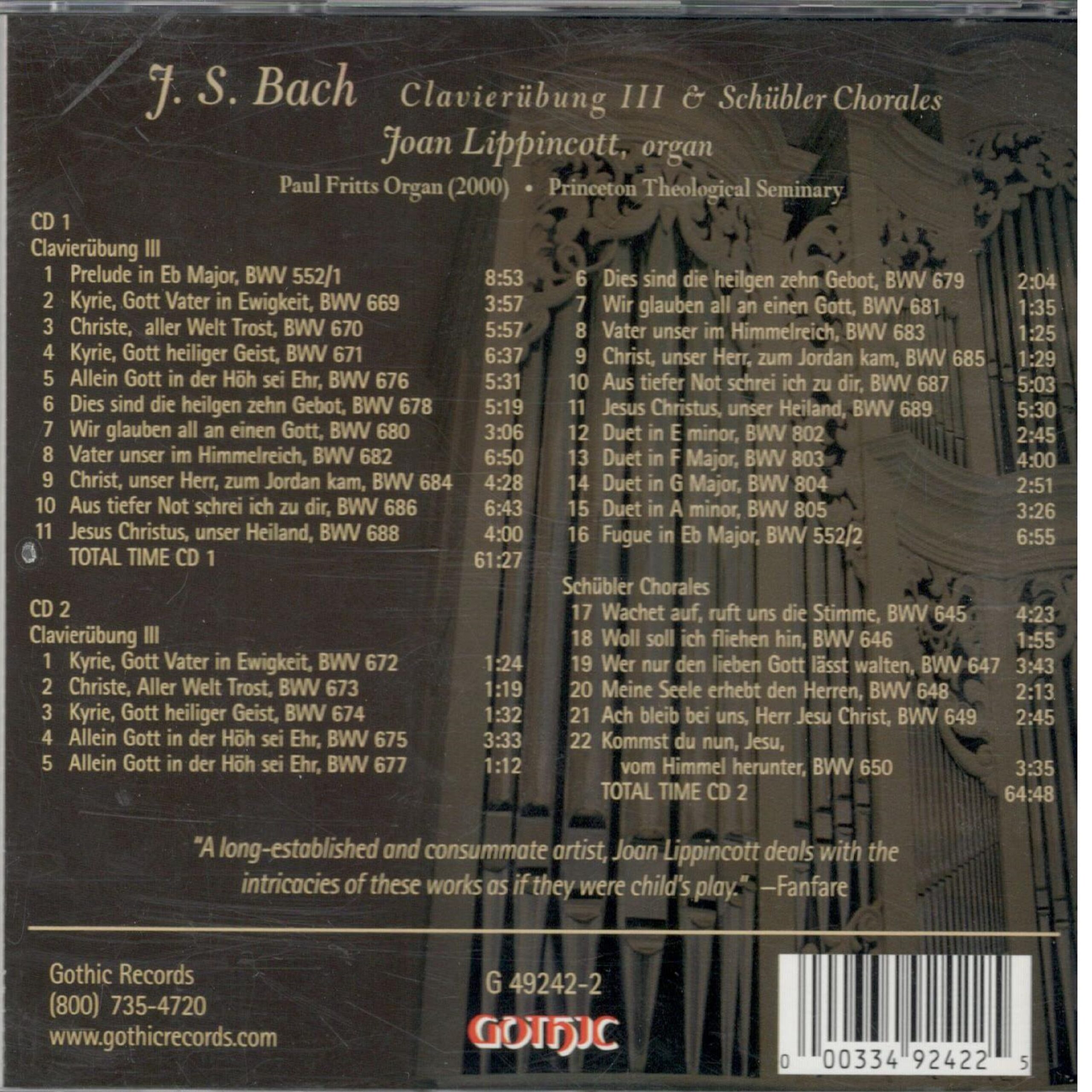 Bach: Clavierübung III; Schübler Chorales, Disc 2 - Image 2