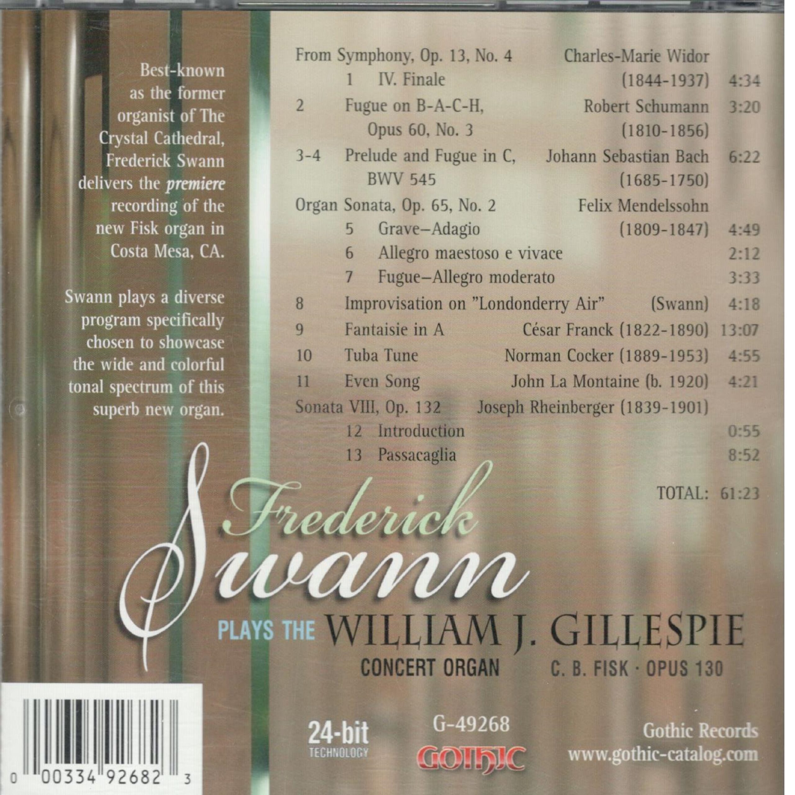 Frederick Swann plays the William J. Gillespie Concert Organ - Image 2